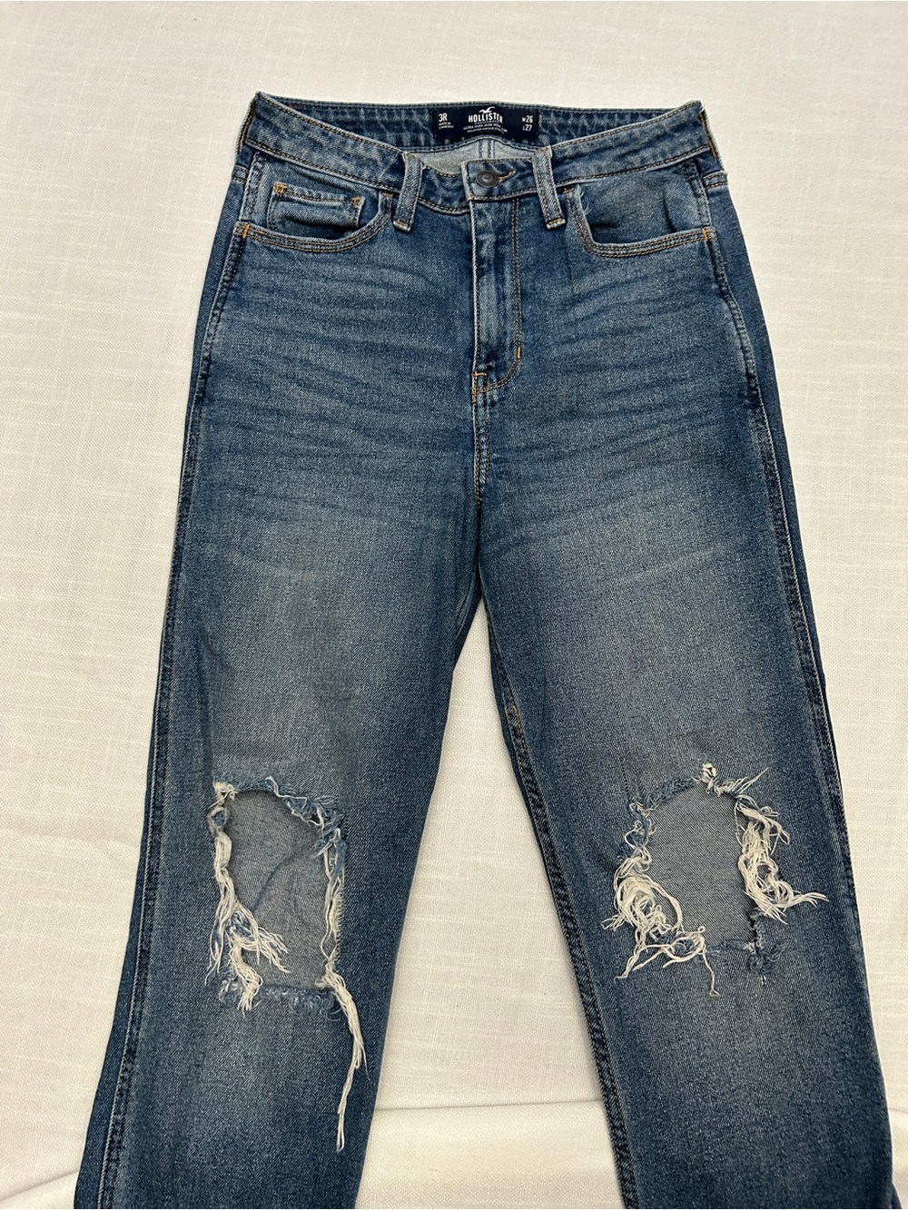 Hollister Medium Wash Distressed Boyfriend Jeans